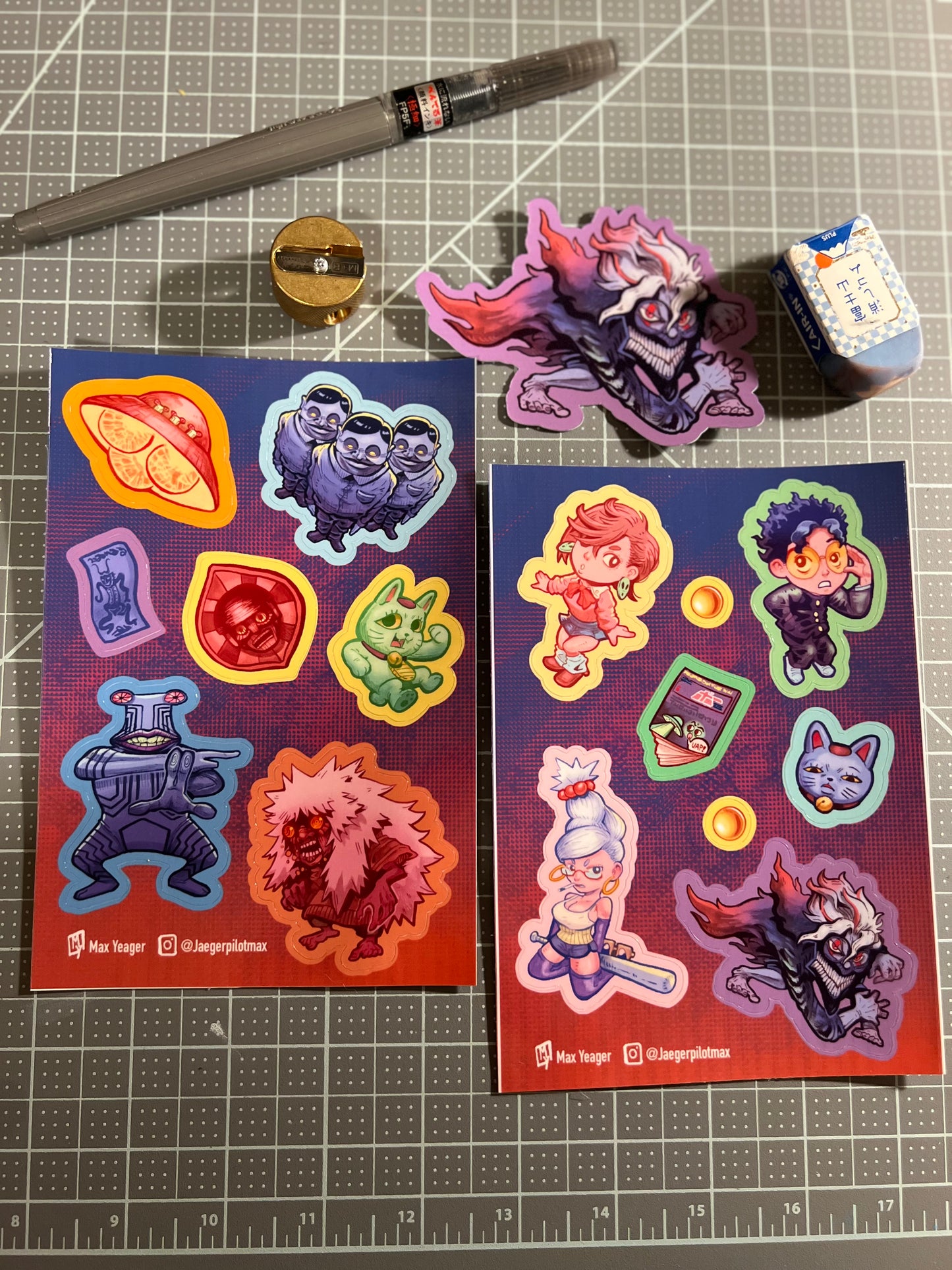 Supernatural anime sticker sheet B