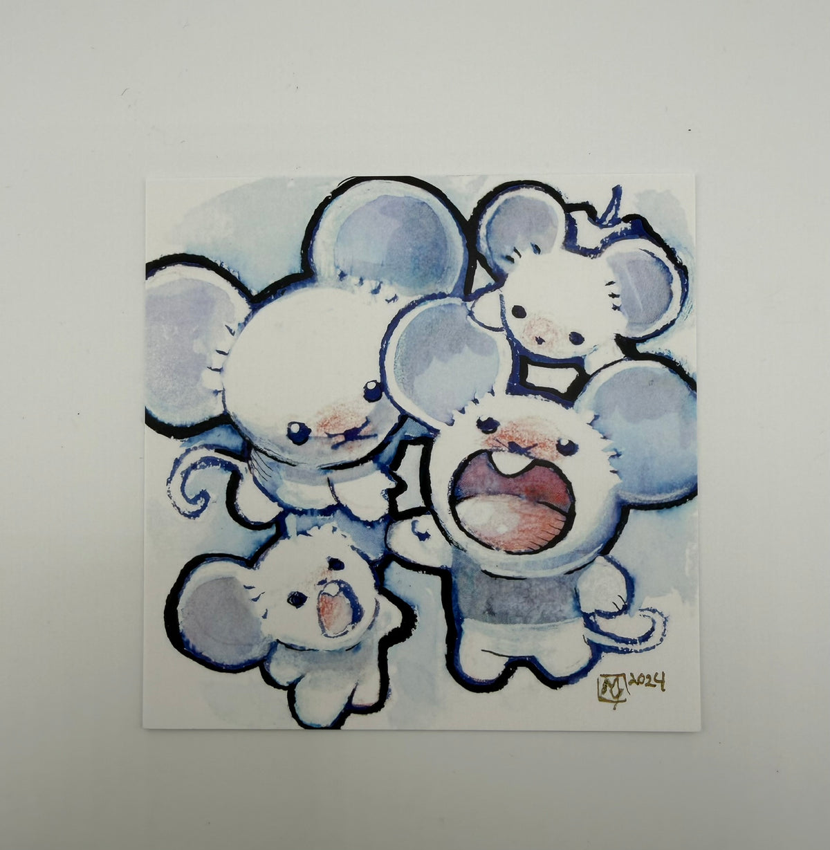 Mouse family mini print, 4x4