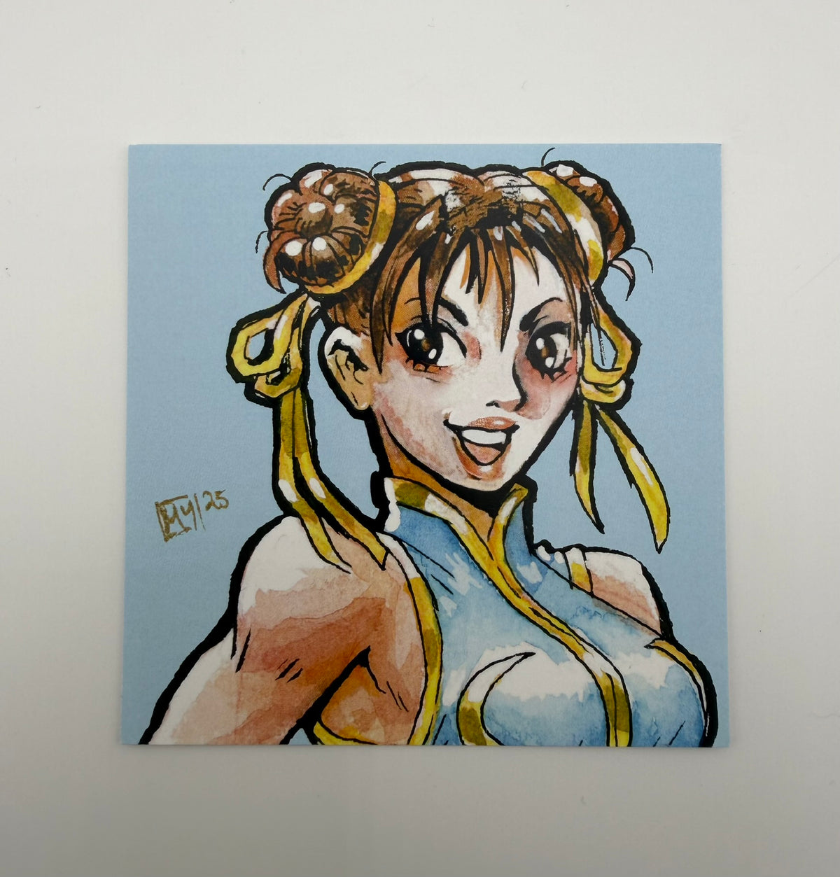 Hair bun martial artist mini print, 4x4