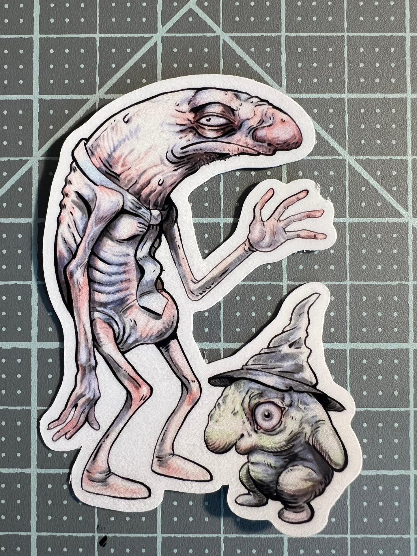 Grinning Chums, Glep and Alan, art sticker