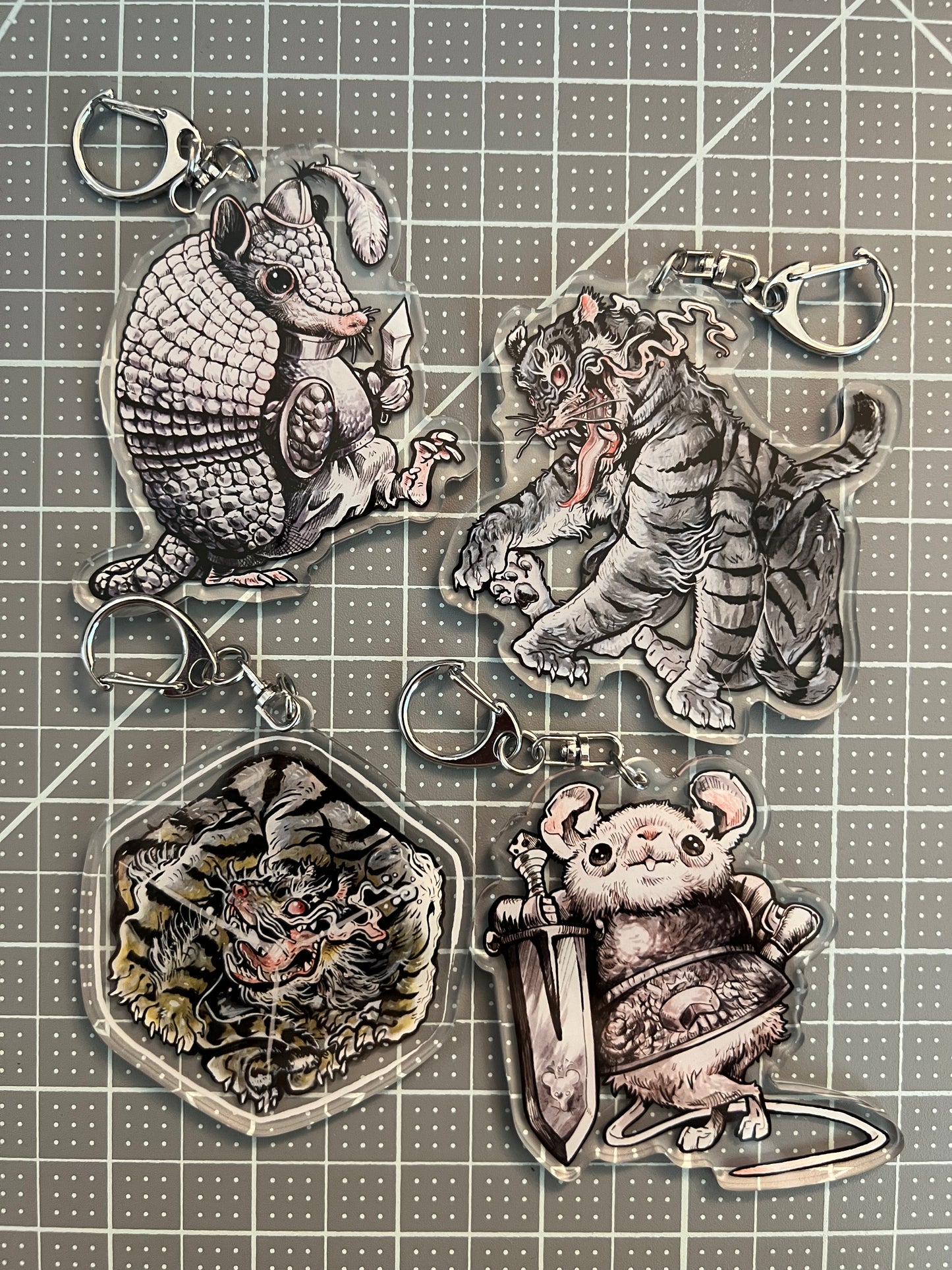 Mouse warrior keychain