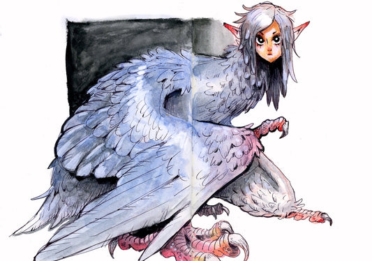 Harpy girl art print, 5x7