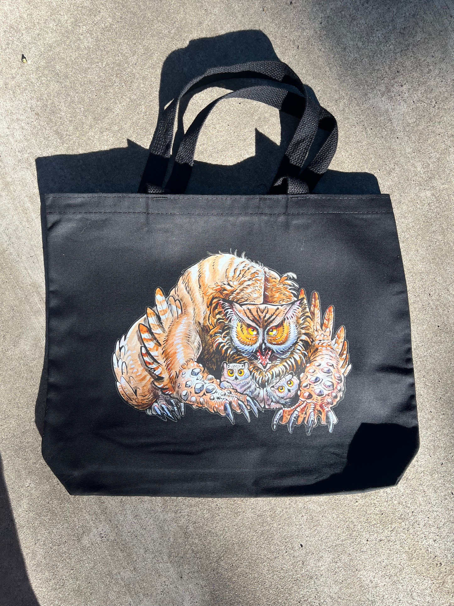 owl bear tote bag