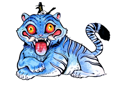 Derpy tiger demon, 5x7