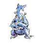 Blue Rhinoceros beetle guy art print, 5x7