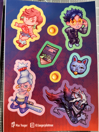 Supernatural anime sticker sheet A