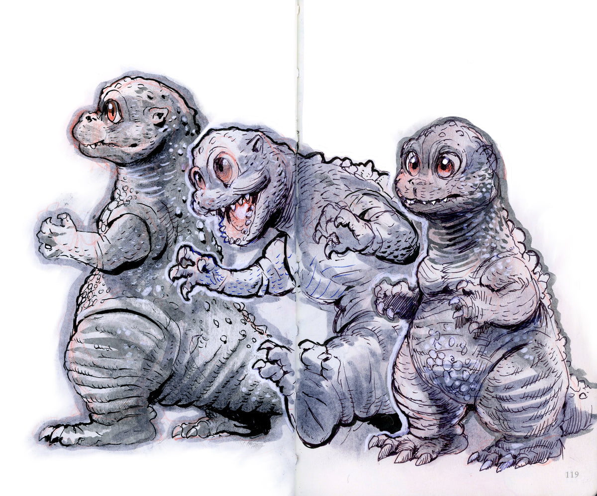Atomic lizard baby art print, 5x7