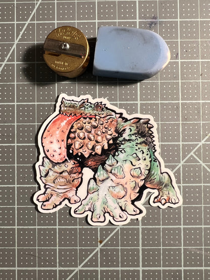 Frog monster Chata vinyl sticker