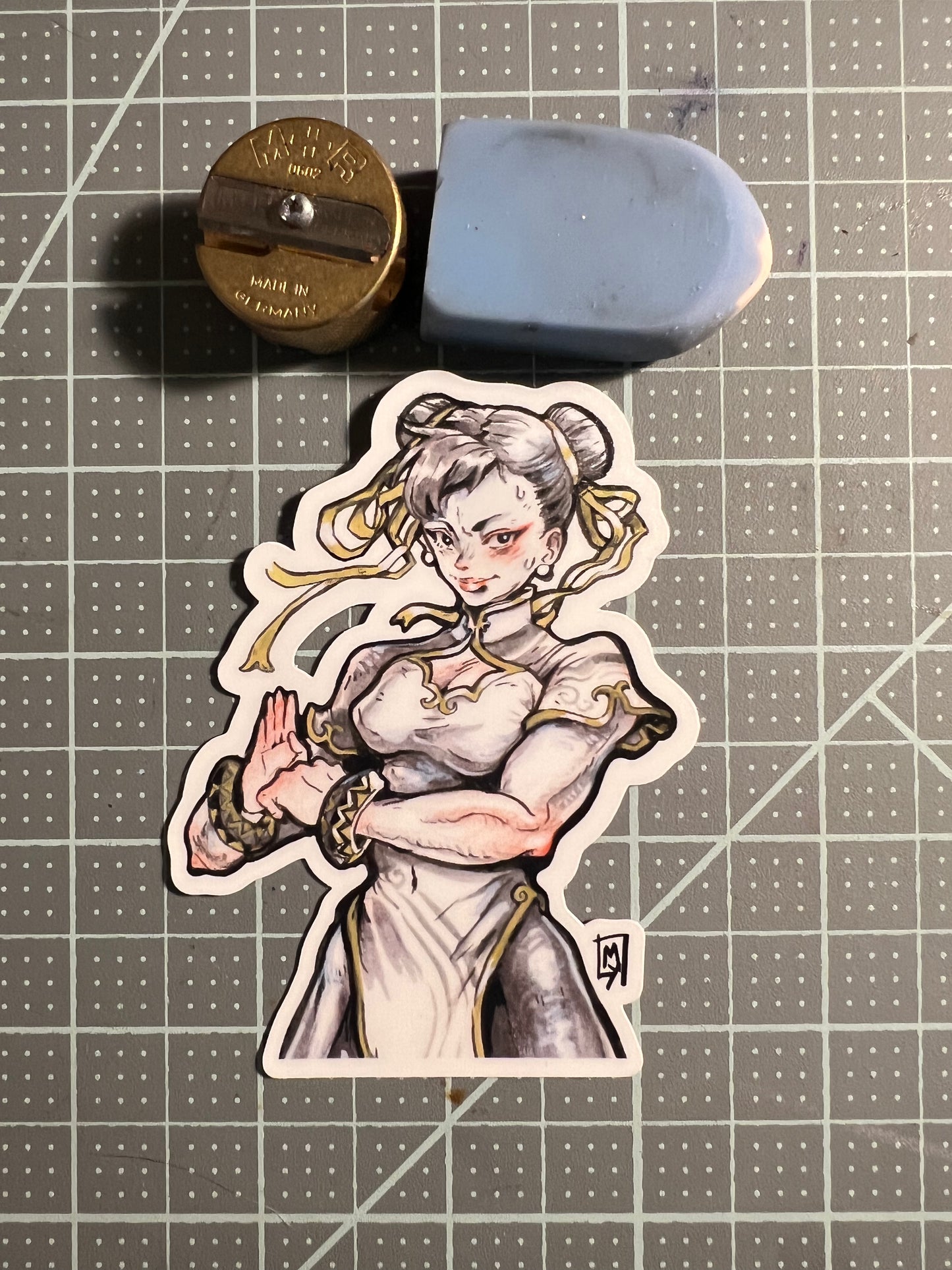 hair bun martial artist sticker