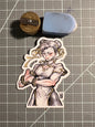 hair bun martial artist sticker