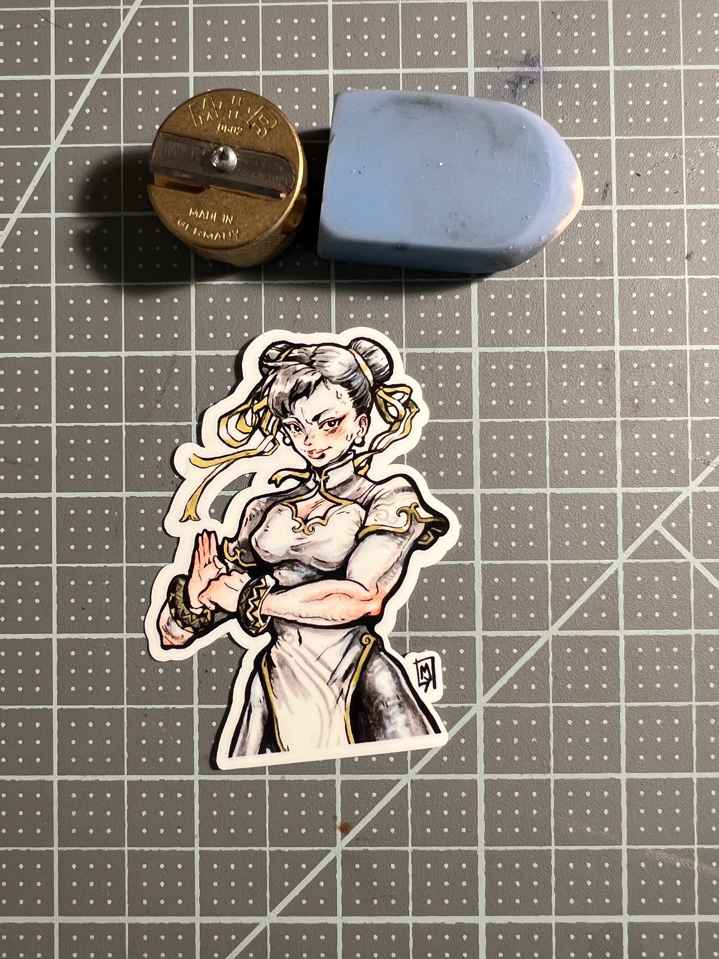 hair bun martial artist sticker