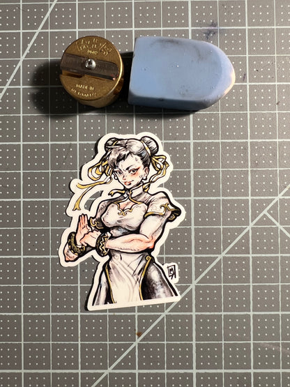 hair bun martial artist sticker