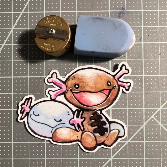muddy axolotl wooper vinyl sticker