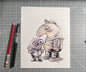 Grinning Chums Pim and Charlie art print, 8x10, 5x7