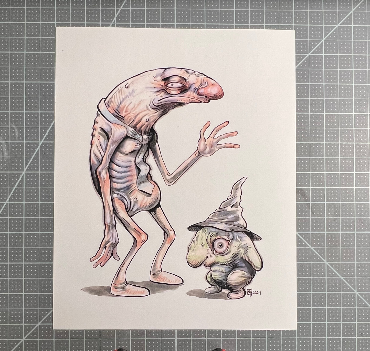 Grinning Chums Glep and Alan art print, 8x10, 5x7