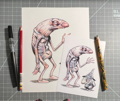 Grinning Chums Glep and Alan art print, 8x10, 5x7