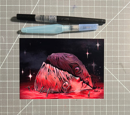 Rei head evangelion apocalypse art print, 8x10, 5x7