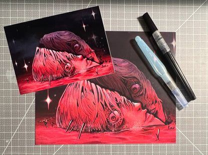 Rei head evangelion apocalypse art print, 8x10, 5x7