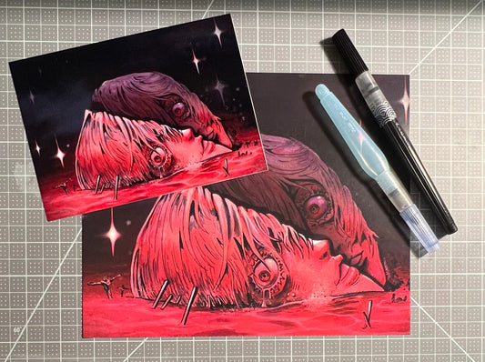 Rei head evangelion apocalypse art print, 8x10, 5x7