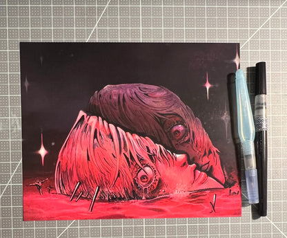 Rei head evangelion apocalypse art print, 8x10, 5x7