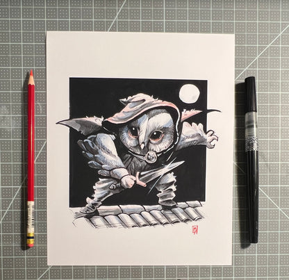 Owl rogue art print, 8x10, 5x7