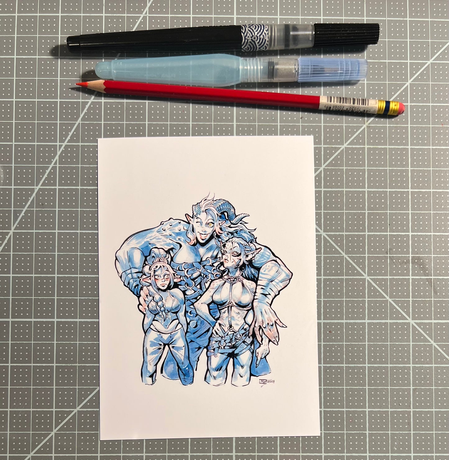 Baldurs Gate girls art print, 5x7