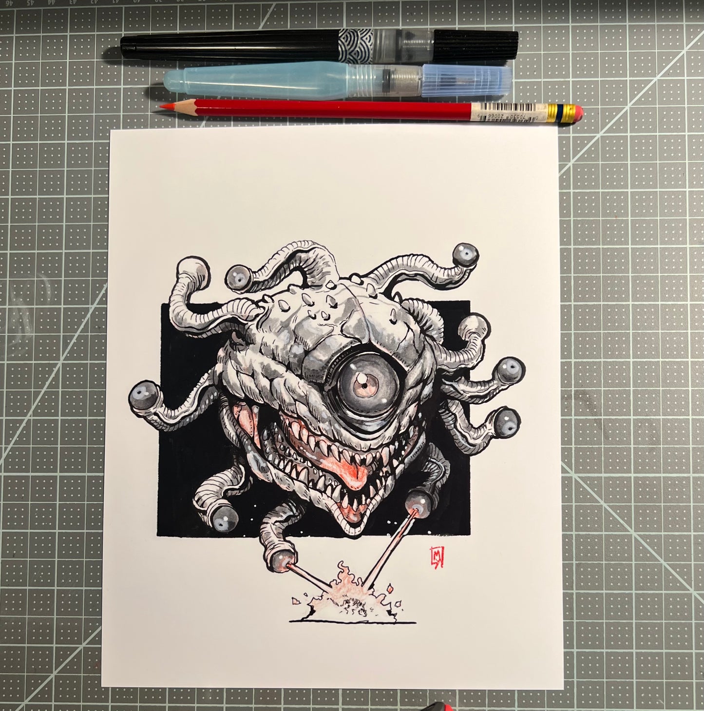 Ocular dungeon boss art print, 8x10, 5x7
