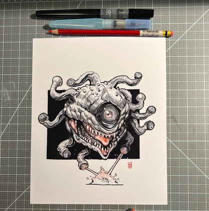 Ocular dungeon boss art print, 8x10, 5x7