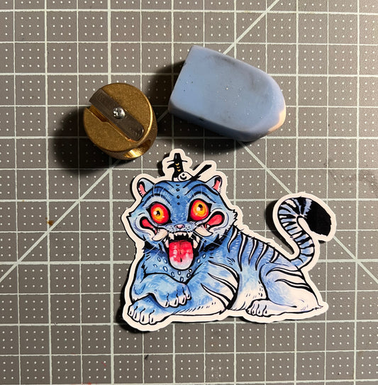 Derpy tiger demon vinyl sticker