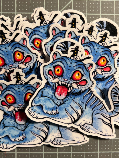 Derpy tiger demon vinyl sticker