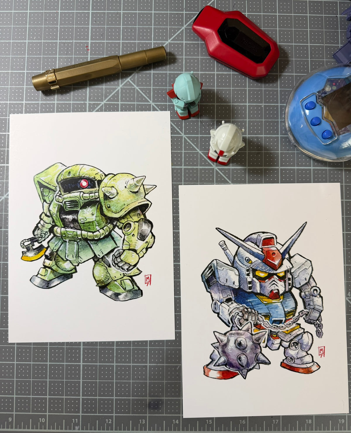 Earth mecha hero art print, 5x7