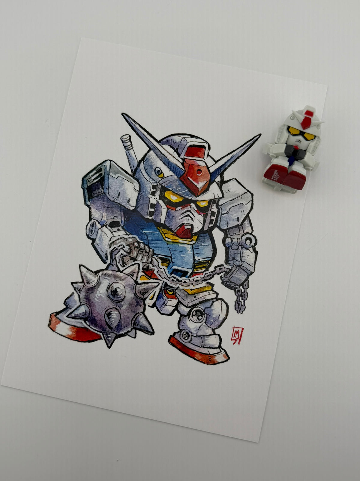 Earth mecha hero art print, 5x7