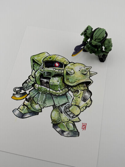 Zeke mecha grunt art print, 5x7
