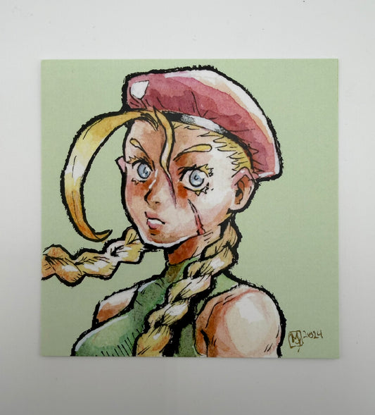 Beret martial artist mini print, 4x4