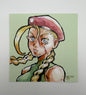 Beret martial artist mini print, 4x4