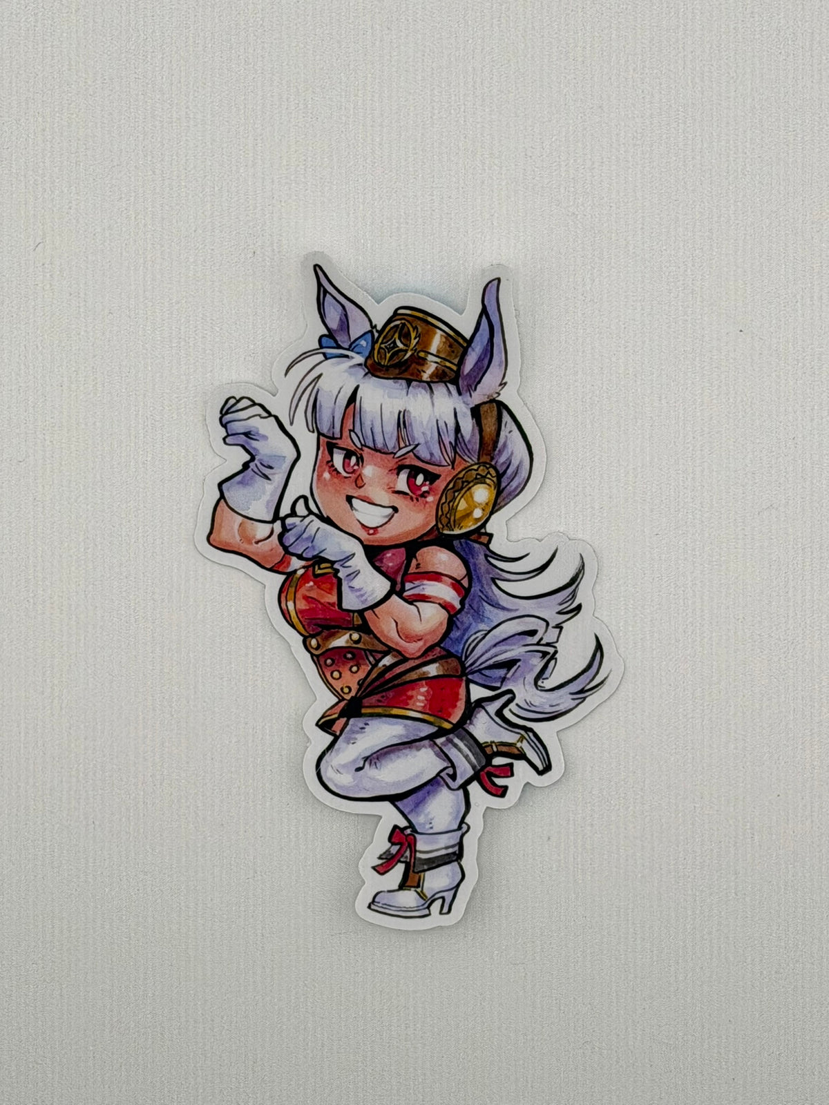 White horse girl vinyl sticker