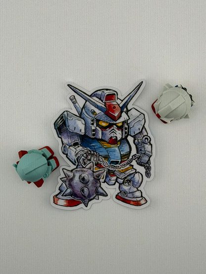 Earth Mecha hero vinyl sticker