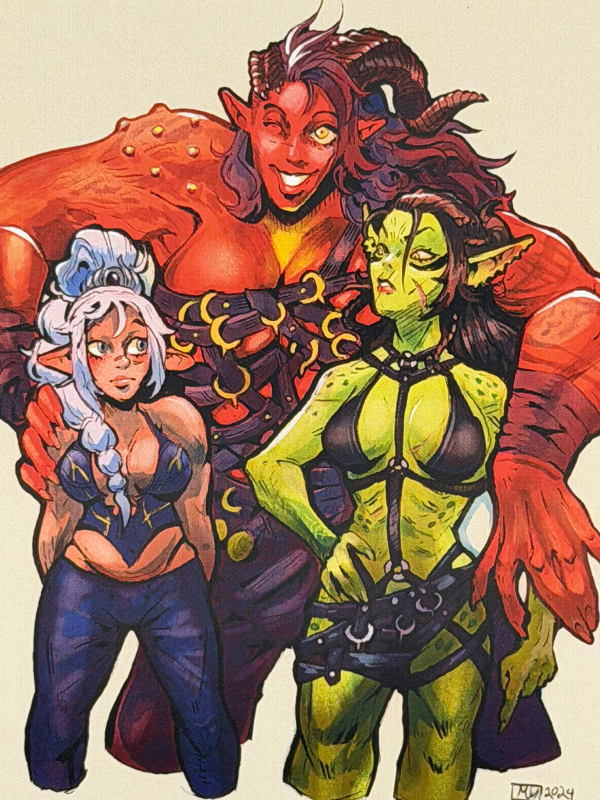 Baldurs Gate girls art print (digital recolor!), 5x7