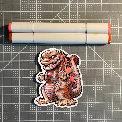 Chibi Atomic Lizard art sticker
