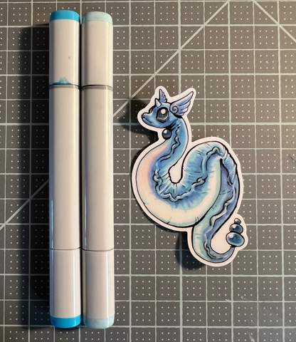 Dragon serpent art sticker