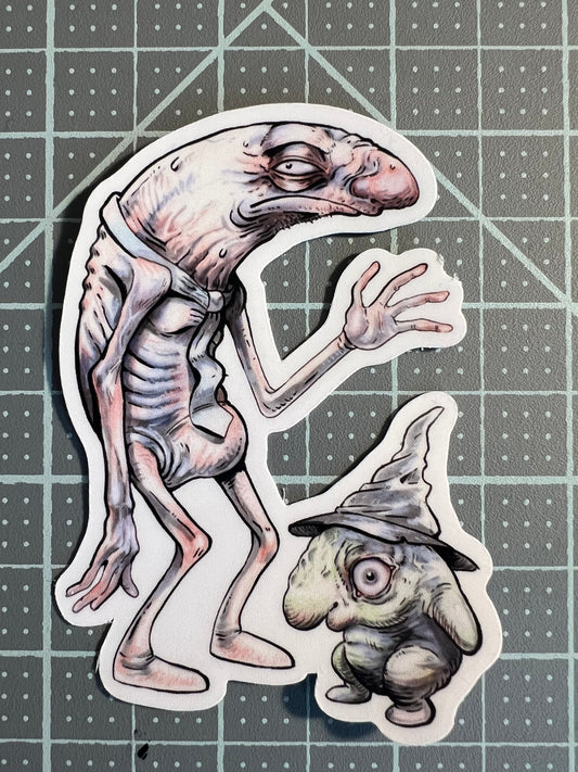 Grinning Chums, Glep and Alan, art sticker