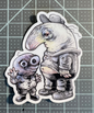 Grinning Chums, Pim and Charlie, art sticker