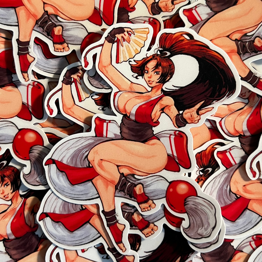 Kunoichi ninja fighter art sticker