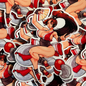 Kunoichi ninja fighter art sticker