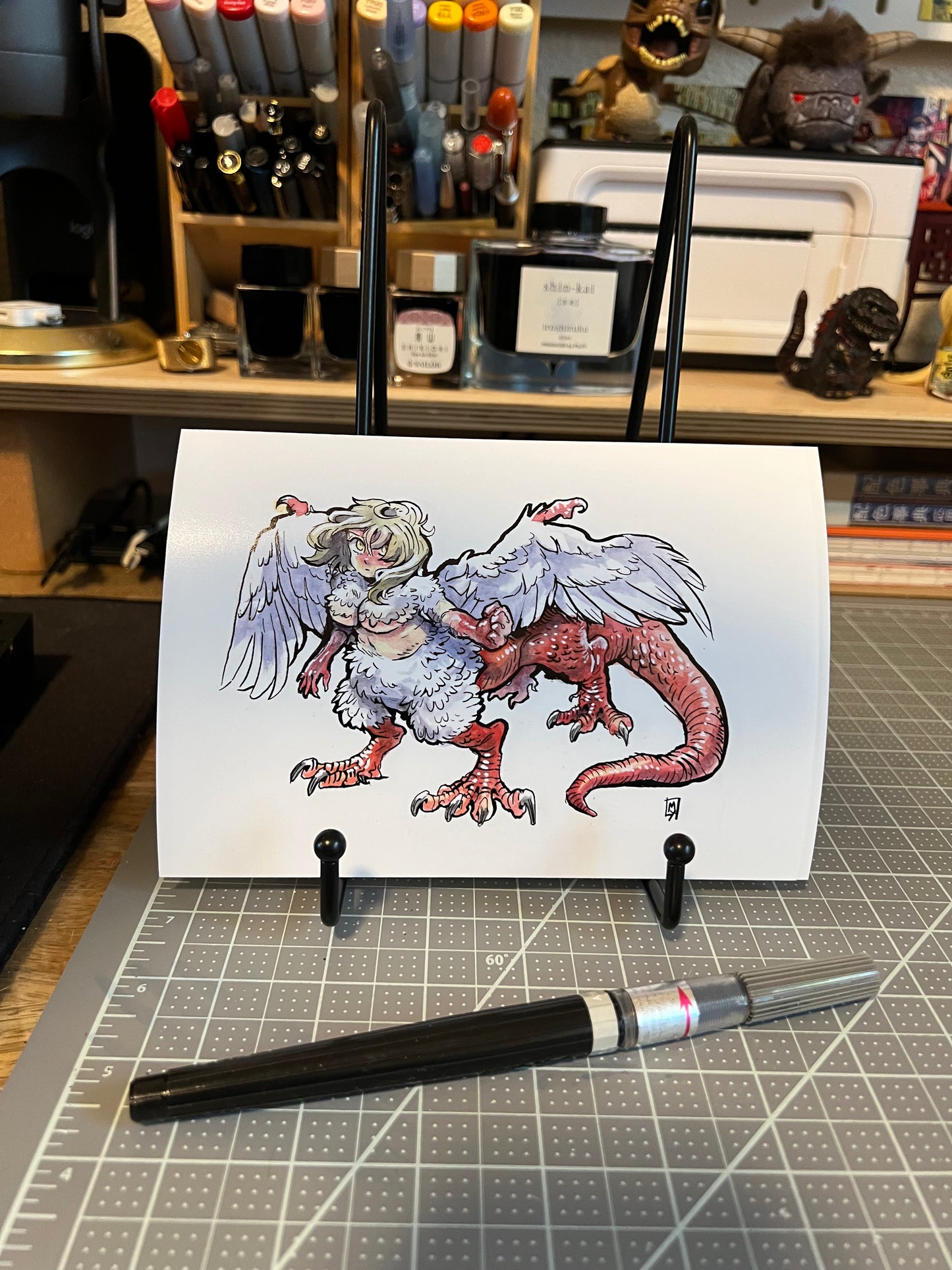 Dragon woman chimera art print, 5x7