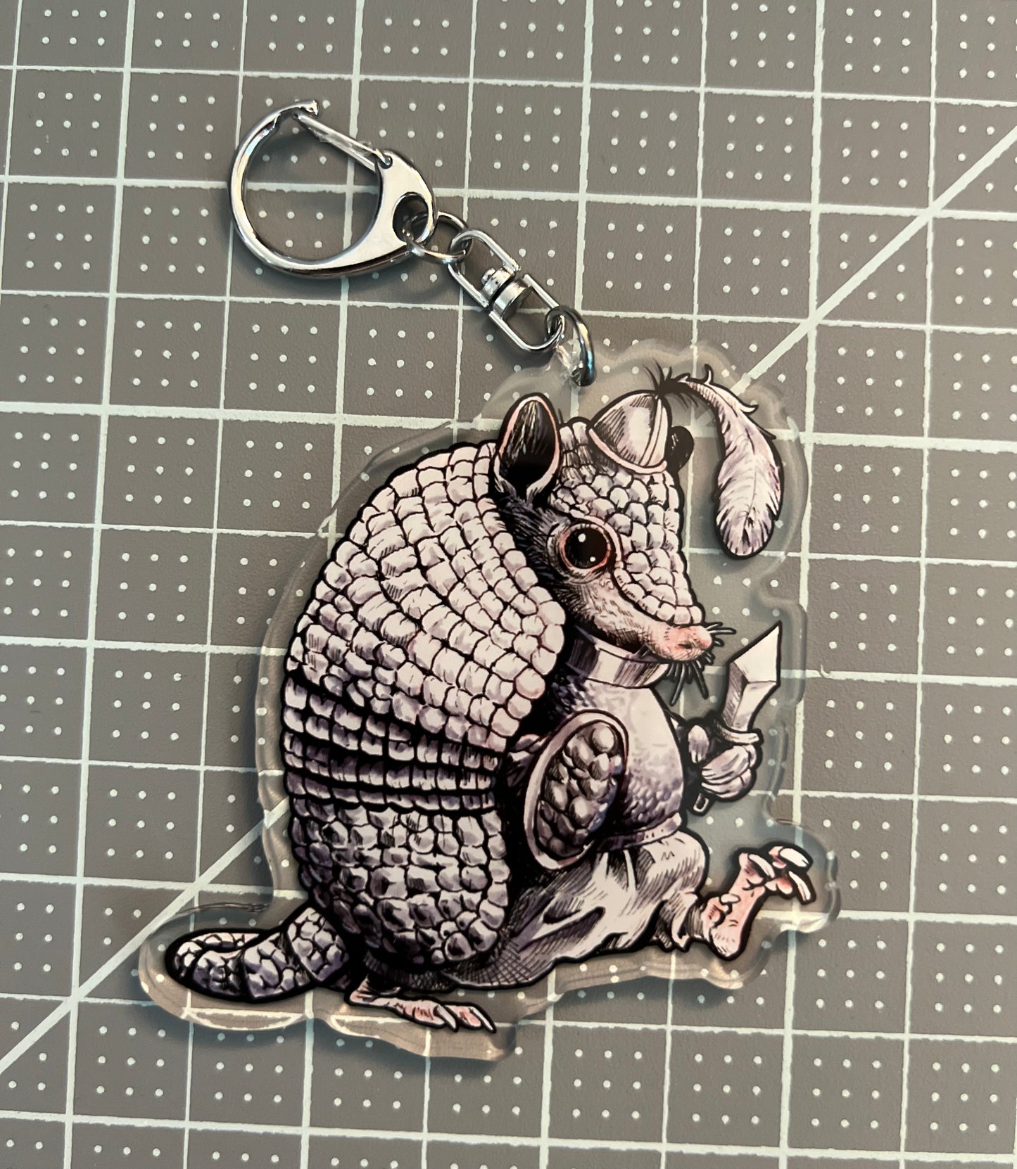 Armadillo knight keychain