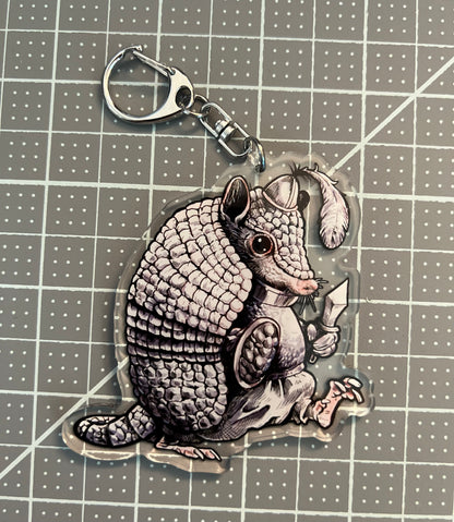 Armadillo knight keychain