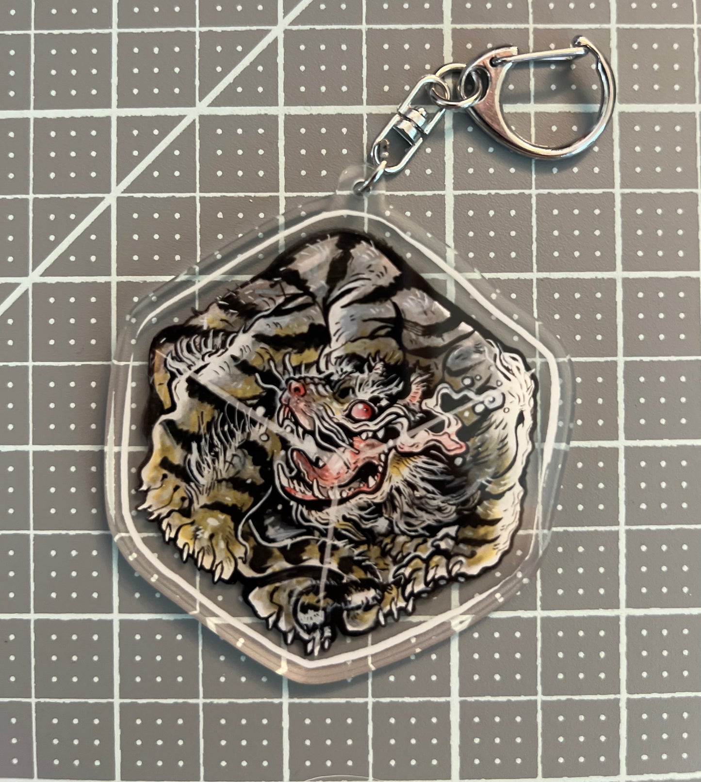 Tiger cube keychain