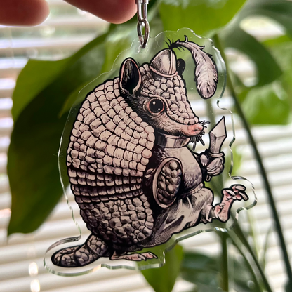 Armadillo knight keychain