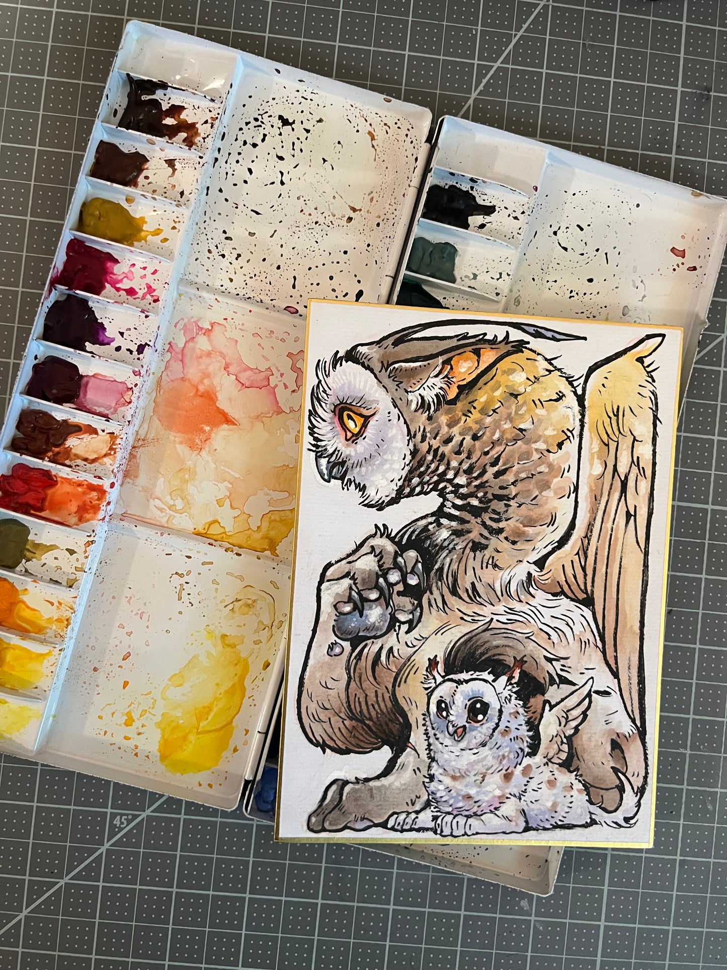 Owl griffin art print, 5x7